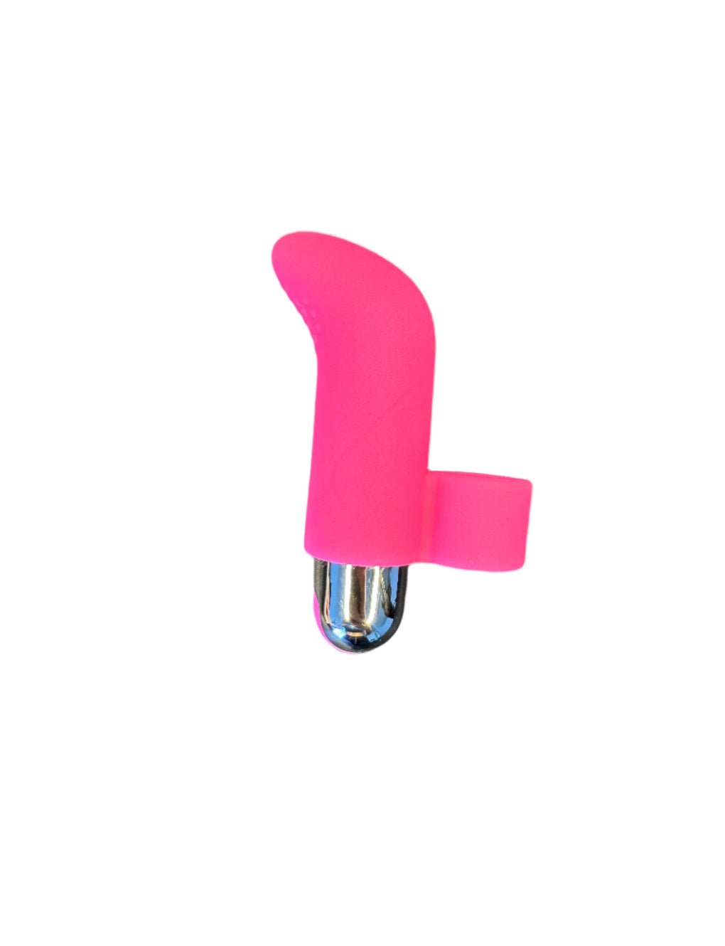 Pink Clitoral Finger Massager Secret Kiss, highlighting its finger-adapted shape for targeted clitoral stimulation.