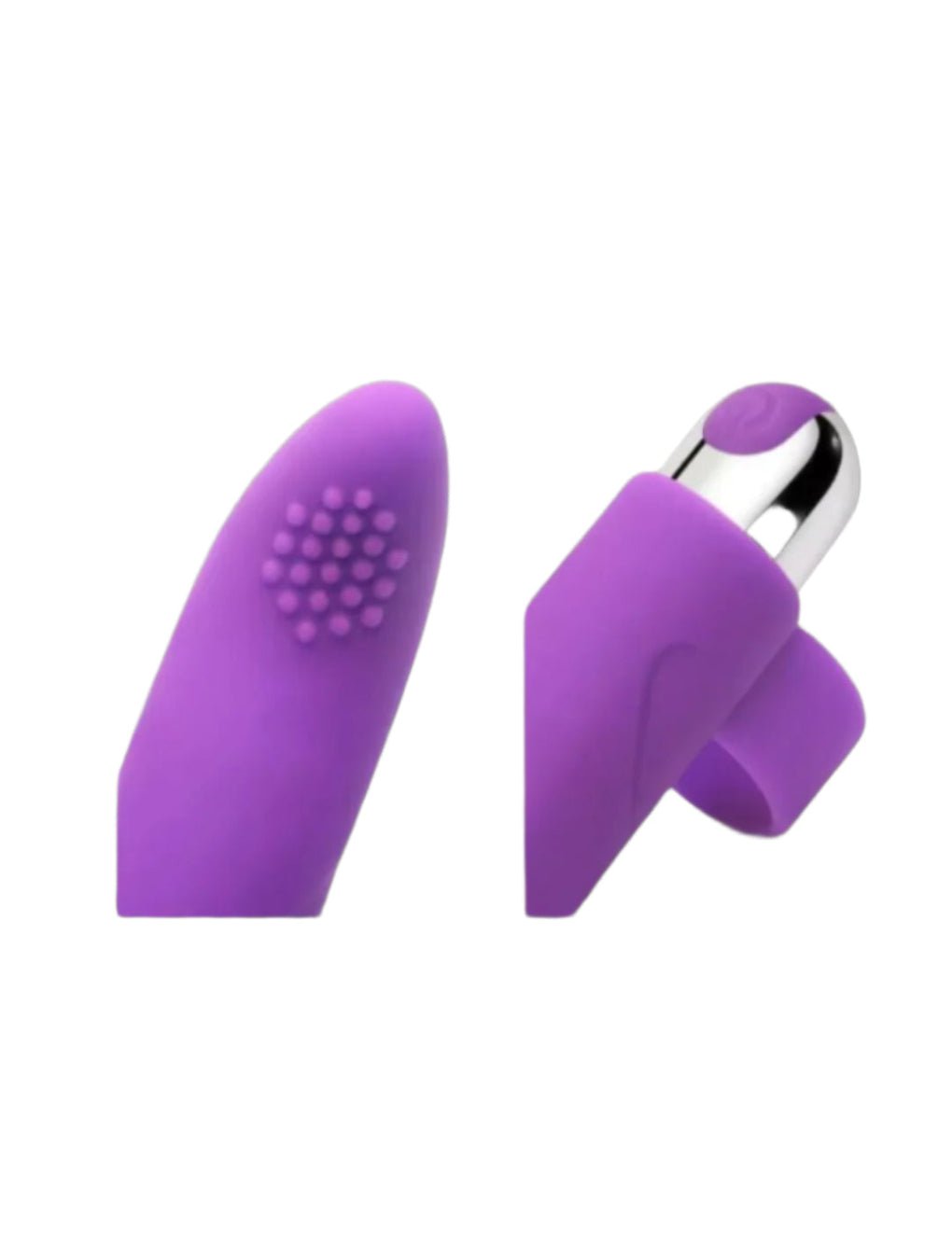 Close-up of the Clitoral Finger Massager Secret Kiss, showing its soft texture and body-safe material for intimate use.