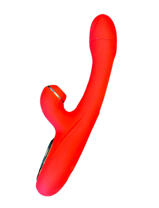 Red Tapping & Sucking Rabbit Vibrator Secret Kiss, showcasing its sleek design and dual stimulation features for ultimate pleasure.