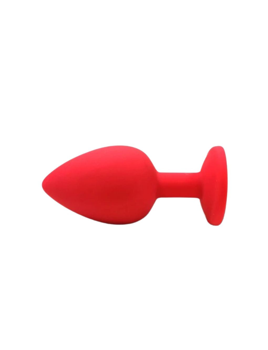 Red silicone anal plug with smooth tapered shape and flared base Secret Kiss