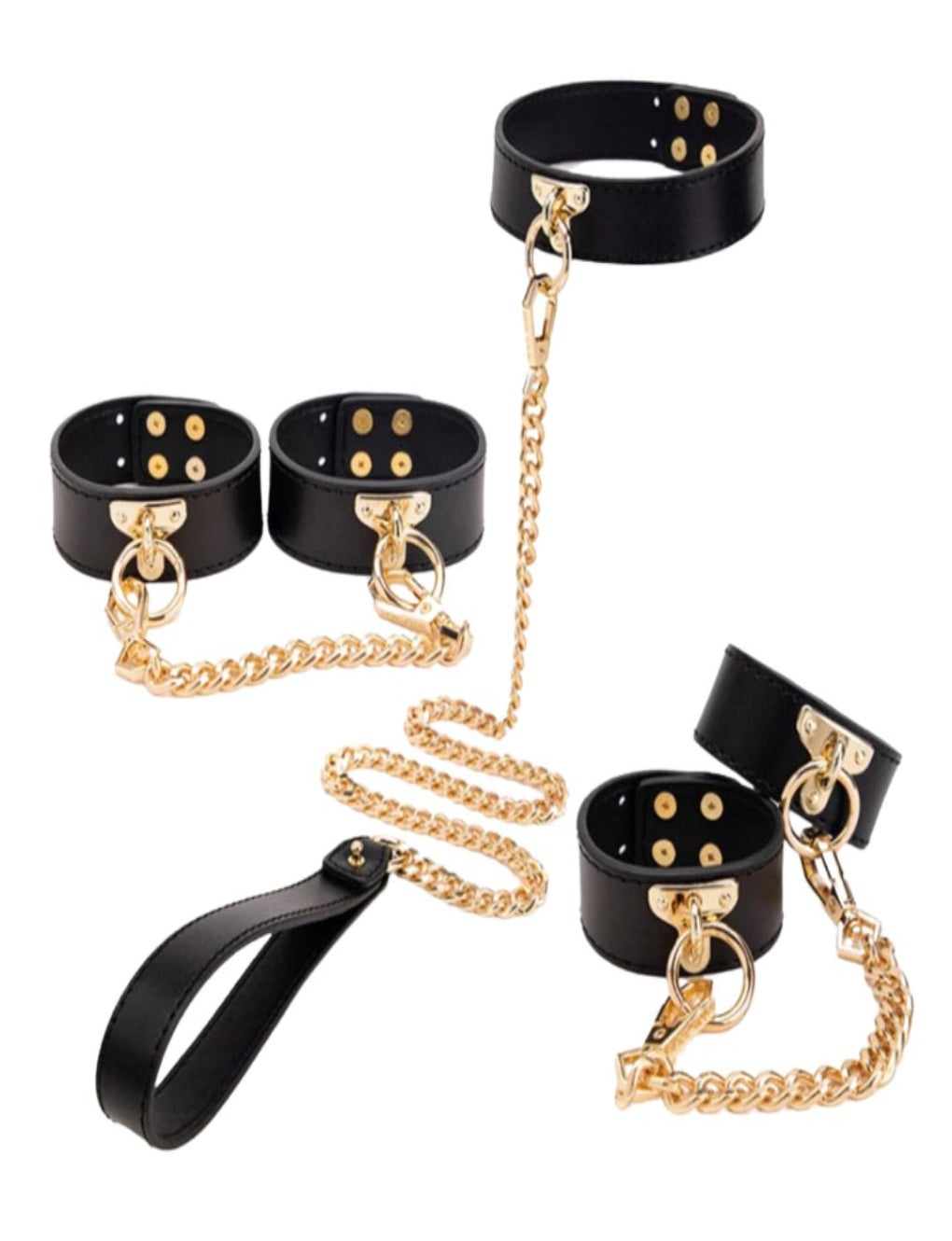 SM Bondage 8-Piece Set Secret Kiss – a luxurious BDSM kit with cuffs, collar, whip, and restraints designed for intimate exploration and control.