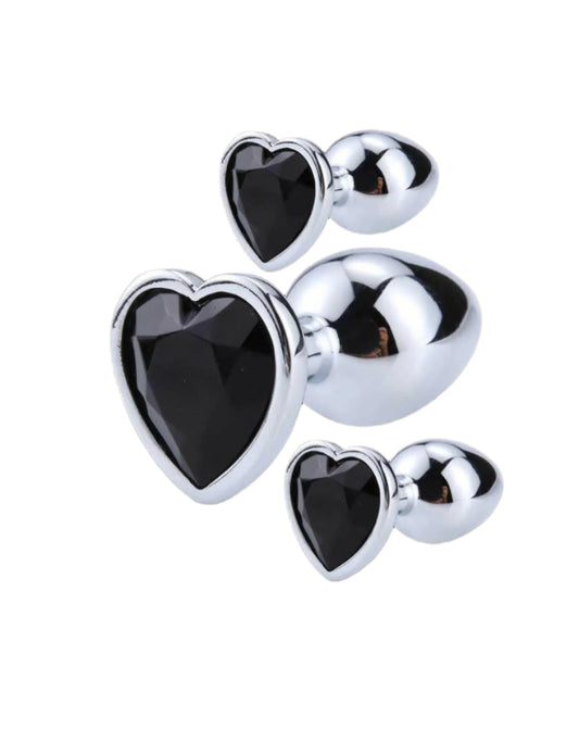 Crystal Gem Anal Plug 3Pcs Set Secret Kiss – elegant anal plugs in three sizes with sparkling crystal bases, designed for stylish and comfortable pleasure.
