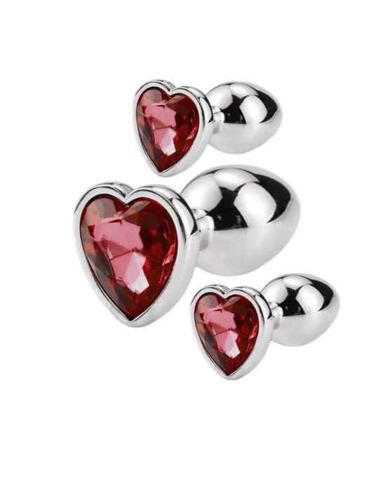Crystal Gem Anal Plug 3Pcs Set Secret Kiss – elegant anal plugs in three sizes with sparkling crystal bases, designed for stylish and comfortable pleasure.
