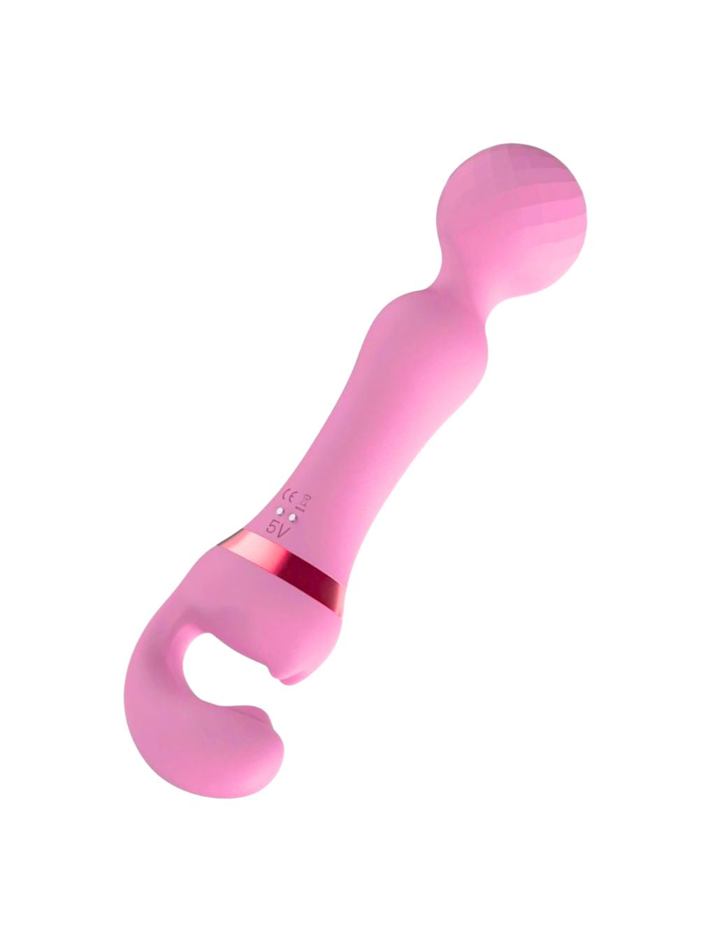 Flexible curved vibrator designed for G-spot and clitoral pleasure
