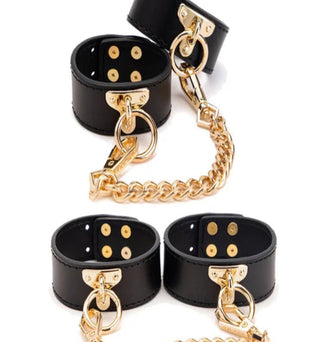 SM Bondage 8-Piece Set Secret Kiss – a luxurious BDSM kit with cuffs, collar, whip, and restraints designed for intimate exploration and control.