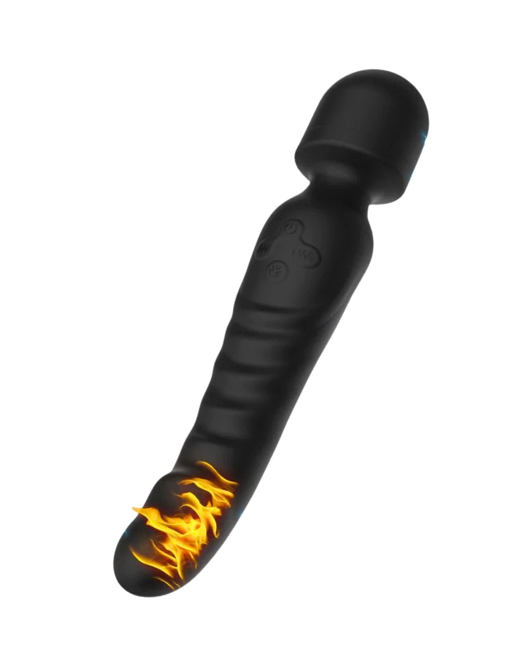 Curved warming vibrator designed for deep stimulation