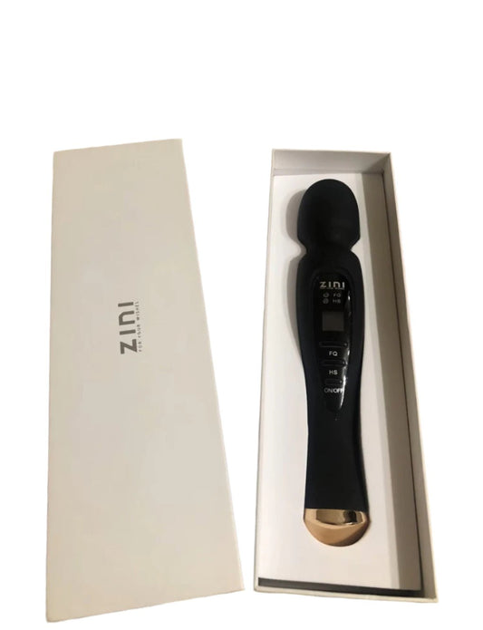 Close-up of the Powerful Magic Wand Vibrator Secret Kiss in the box, featuring its luxurious packaging and ergonomic handle for intense stimulation.