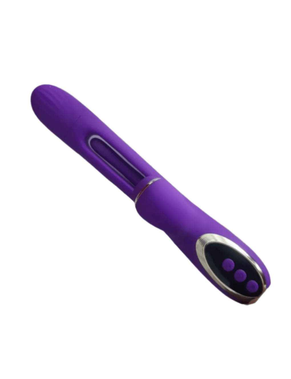 Purple Tapping & Sucking Rabbit Vibrator Secret Kiss, highlighting its smooth silicone finish and powerful suction for enhanced pleasure.
