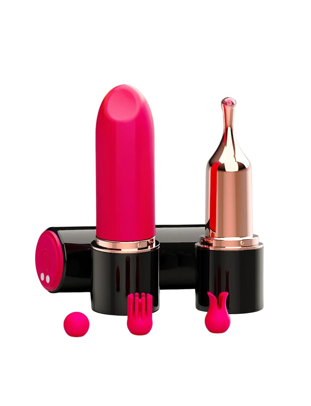 Lipstick style mini vibrator with interchangeable heads Secret Kiss.