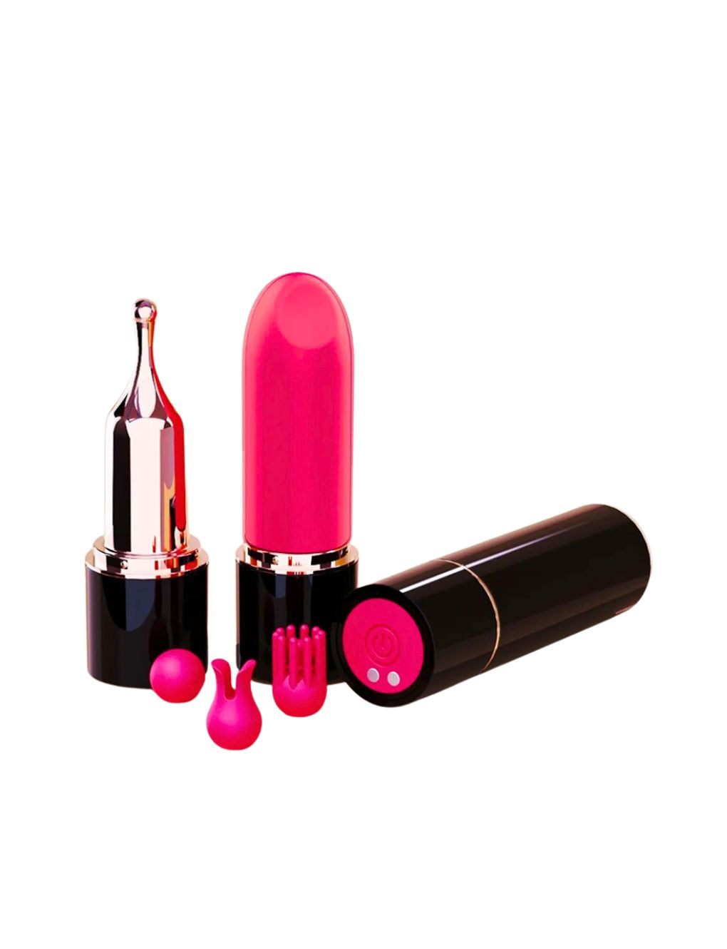 4-in-1 mini vibrator with magnetic charging and silicone tips