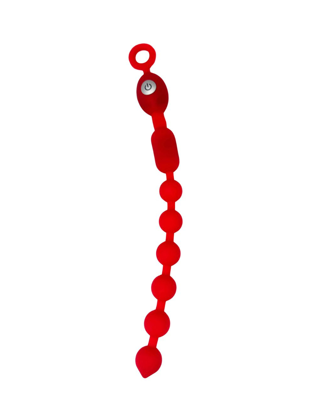 Silicone vibrating anal beads with multiple sizes and flexible design.